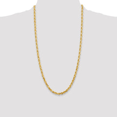 14K 28 Inch 5mm Diamond-cut Quadruple Rope Lobster Clasp Chain
