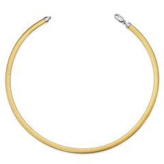 Sterling Silver Flash Gold-plate Reversible 5.75mm Cubetto Chain