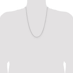 Sterling Silver Rhodium-plated .95mm Diamond-cut Round Box Chain - 4