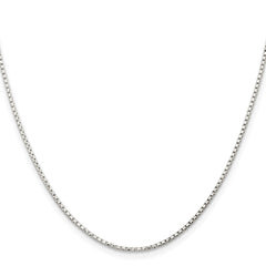 Sterling Silver 1.3mm Diamond-cut Round Box Chain - 8