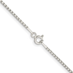 Sterling Silver Rhodium-plated 1.3mm Diamond-cut Round Box Chain - 7