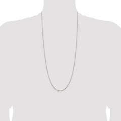 Sterling Silver Rhodium-plated 1.3mm Diamond-cut Round Box Chain - 6