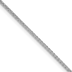 Sterling Silver Rhodium-plated 1.3mm Diamond-cut Round Box Chain - 7
