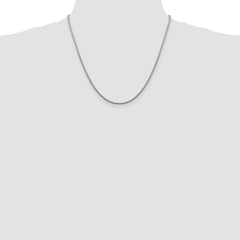 Sterling Silver Rhodium-plated 1.75mm Diamond-cut Round Box Chain - 5