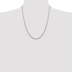 Sterling Silver Rhodium-plated 1.75mm Diamond-cut Round Box Chain - 2