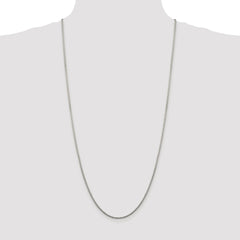 Sterling Silver Rhodium-plated 1.75mm Diamond-cut Round Box Chain - 7