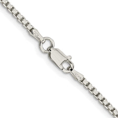 Sterling Silver Rhodium-plated 2mm Diamond-cut Round Box Chain - 6