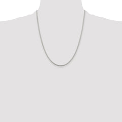 Sterling Silver Rhodium-plated 2mm Diamond-cut Round Box Chain - 5