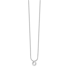 White Ice Sterling Silver Rhodium-plated 18 Inch Diamond Teardrop Necklace with 2 Inch Extender - 4