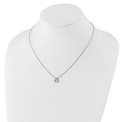 White Ice Sterling Silver Rhodium-plated 18 Inch Diamond Teardrop Necklace with 2 Inch Extender - 4