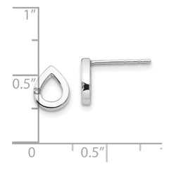 White Ice Sterling Silver Rhodium-plated Diamond Teardrop Post Earrings - 2