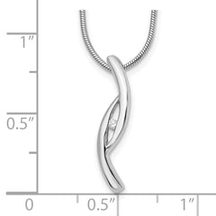 White Ice Sterling Silver Rhodium-plated 18 Inch Diamond Necklace with 2 Inch Extender - 2