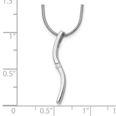 White Ice Sterling Silver Rhodium-plated 18 Inch Diamond Necklace with 2 Inch Extender - 10