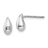 White Ice Sterling Silver Rhodium-plated Diamond Teardrop Post Earrings - 3