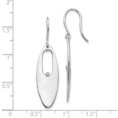 White Ice Sterling Silver Rhodium-plated Diamond Shepherd Hook Dangle Earrings - 6