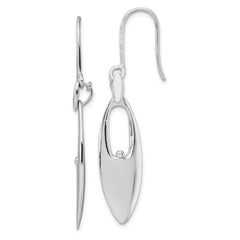 White Ice Sterling Silver Rhodium-plated Diamond Shepherd Hook Dangle Earrings - 6