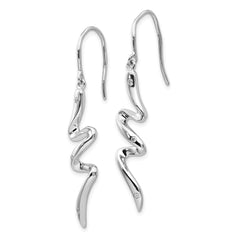 White Ice Sterling Silver Rhodium-plated Diamond Shepherd Hook Dangle Earrings - 2