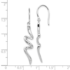 White Ice Sterling Silver Rhodium-plated Diamond Shepherd Hook Dangle Earrings - 2