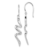 White Ice Sterling Silver Rhodium-plated Diamond Shepherd Hook Dangle Earrings - 2