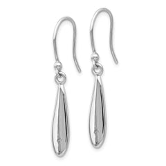 White Ice Sterling Silver Rhodium-plated Diamond Shepherd Hook Dangle Earrings - 3