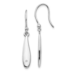 White Ice Sterling Silver Rhodium-plated Diamond Shepherd Hook Dangle Earrings - 3
