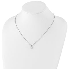 White Ice Sterling Silver Rhodium-plated 18 Inch Diamond Teardrop Necklace with 2 Inch Extender