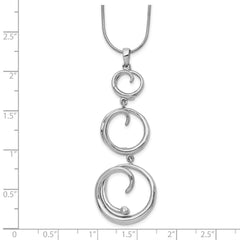 White Ice Sterling Silver Rhodium-plated 18 Inch Diamond Swirl Necklace with 2 Inch Extender - 3