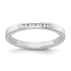 White Ice Sterling Silver Rhodium-plated Chanel-set Diamond Ring - 3