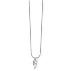 White Ice Sterling Silver Rhodium-plated Satin and Polished 18 Inch Diamond Necklace with 2 Inch Extender