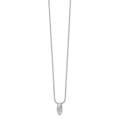 White Ice Sterling Silver Rhodium-plated Satin and Polished 18 Inch Diamond Necklace with 2 Inch Extender - 3