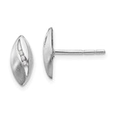 White Ice Sterling Silver Rhodium-plated Satin and Polished Diamond Post Earrings - 2