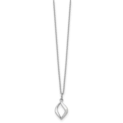 White Ice Sterling Silver Rhodium-plated 18 Inch Diamond Necklace with 2 Inch Extender - 4
