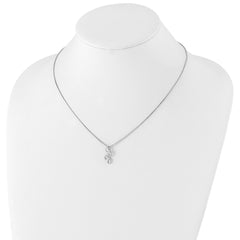 White Ice Sterling Silver Rhodium-plated 18 Inch Diamond Raindrop Slide Necklace