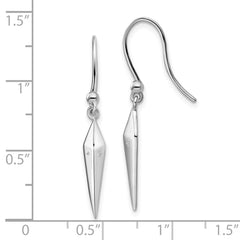 White Ice Sterling Silver Rhodium-plated Diamond Shepherd Hook Dangle Earrings - 5