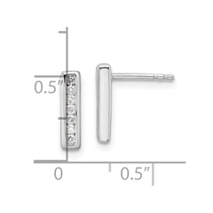 White Ice Sterling Silver Rhodium-plated Diamond Vertical Post Earrings