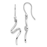 White Ice Sterling Silver Rhodium-plated Diamond Shepherd Hook Dangle Earrings - 7