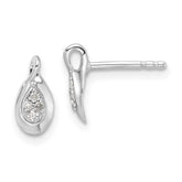 White Ice Sterling Silver Rhodium-plated Diamond Post Earrings - 5