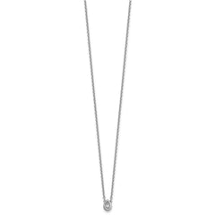 White Ice Sterling Silver Rhodium-plated 18in Diamond Twisted Teardrop Necklace plus 2in extender