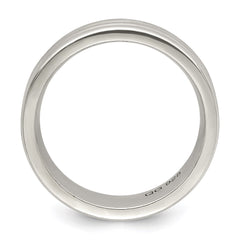 Sterling Silver 6mm Polished Flat Grooved Fancy Band Size 12.5 - 2