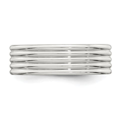 Sterling Silver 7mm Polished 5-Row Fancy Band Size 9