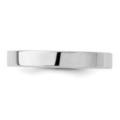 SS Rhodium-plated 3mm Flat Size 12.5 Band