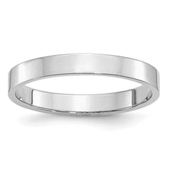 SS Rhodium-plated 3mm Flat Size 6.5 Band
