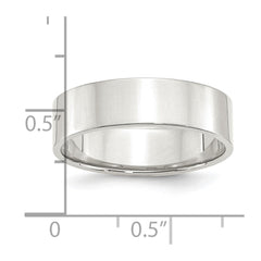 Sterling Silver 6mm Lightweight Flat Size 10.5 Band