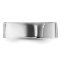 SS Rhodium-plated 6mm Flat Size 7.5 Band