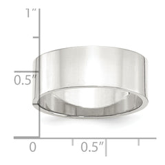 Sterling Silver 8mm Lightweight Flat Size 7.5 Band