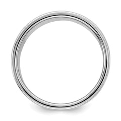SS Rhodium-plated 8mm Flat Size 9.5 Band