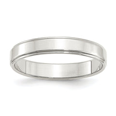 Sterling Silver 4mm Flat with Step Edge Size 7 Band