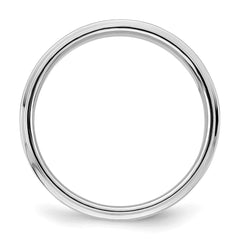 SS Rhodium-plated 5mm Flat w/ Step Edge Size 12 Band