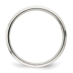 Sterling Silver 6mm Flat with Step Edge Size 5.5 Band