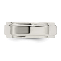 Sterling Silver 6mm Flat with Step Edge Size 4.5 Band